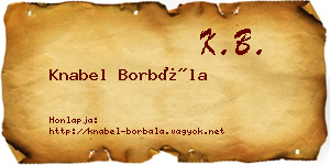 Knabel Borbála névjegykártya